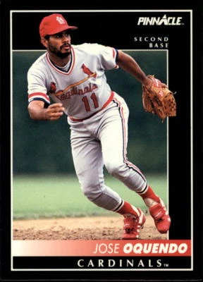 1992 Pinnacle #239 Jose Oquendo St. Louis Cardinals - Image 1 of 2