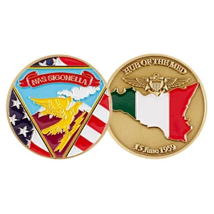 US Navy (USN) NAS Sigonella Challenge Coin - Picture 1 of 1
