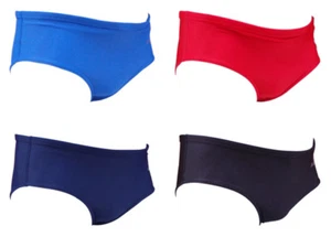 ACCLAIM Classic Mid Plain Brief Boys Teens Nylon Lycra Swimming Trunks Seconds - Picture 1 of 20