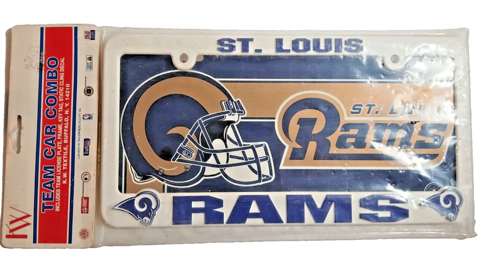 Foot Ball Sports Car Combo St. Louis Ram License Plate, Frame, Key Tag & Decal - Image 1 of 3