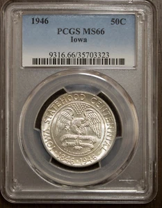 1946 Iowa Statehood Centennial Half Dollar Commemorative PCGS MS66 Lot 1535 - Picture 1 of 4