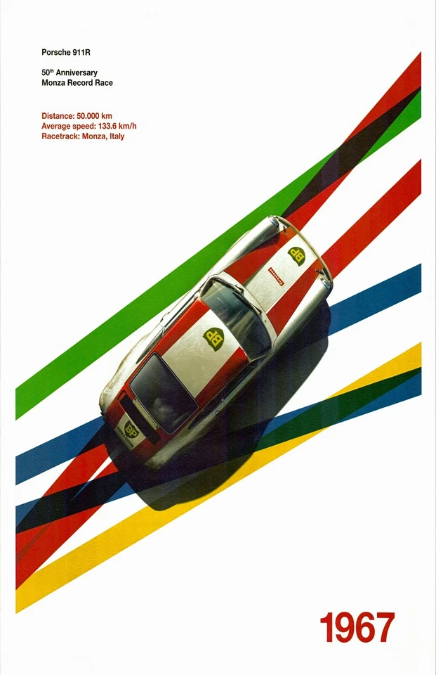 AWESOME Porsche Poster 911r 50th Anniversary Monza - Image 1 of 1