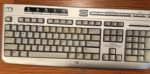 HP PS2 Keyboard Multimedia 5187-7583 Silver Hewlett Packard - Picture 1 of 6