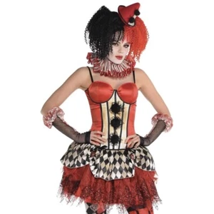 Clown Corset Freak Show Fancy Dress Halloween Adult Costume Womens Size M/L NEW - Picture 1 of 5