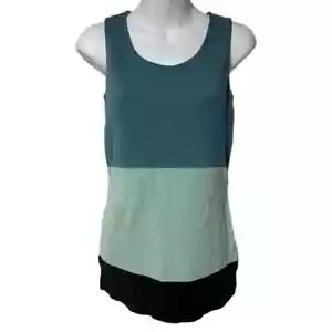 Canotta St. John misto lana maglia colorblock tunica camicia senza maniche taglia small - Foto 1 di 10
