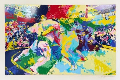 LeRoy Neiman "Sumo Wrestlers" Original Hand Color Signed Serigraph 1985 - Image 1 of 3