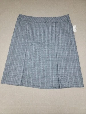 NUEVO CON ETIQUETAS~DRESSBARN Talla 20W Falda Plisada Gris A Cuadros Cremallera Lateral Foto 1 de 4