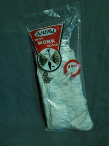 99 % algodón ~ Calcetines de trabajo retro Val-U-Pak para hombre (3 pares) nuevo stock antiguo años 60-70 - Imagen 1 de 4