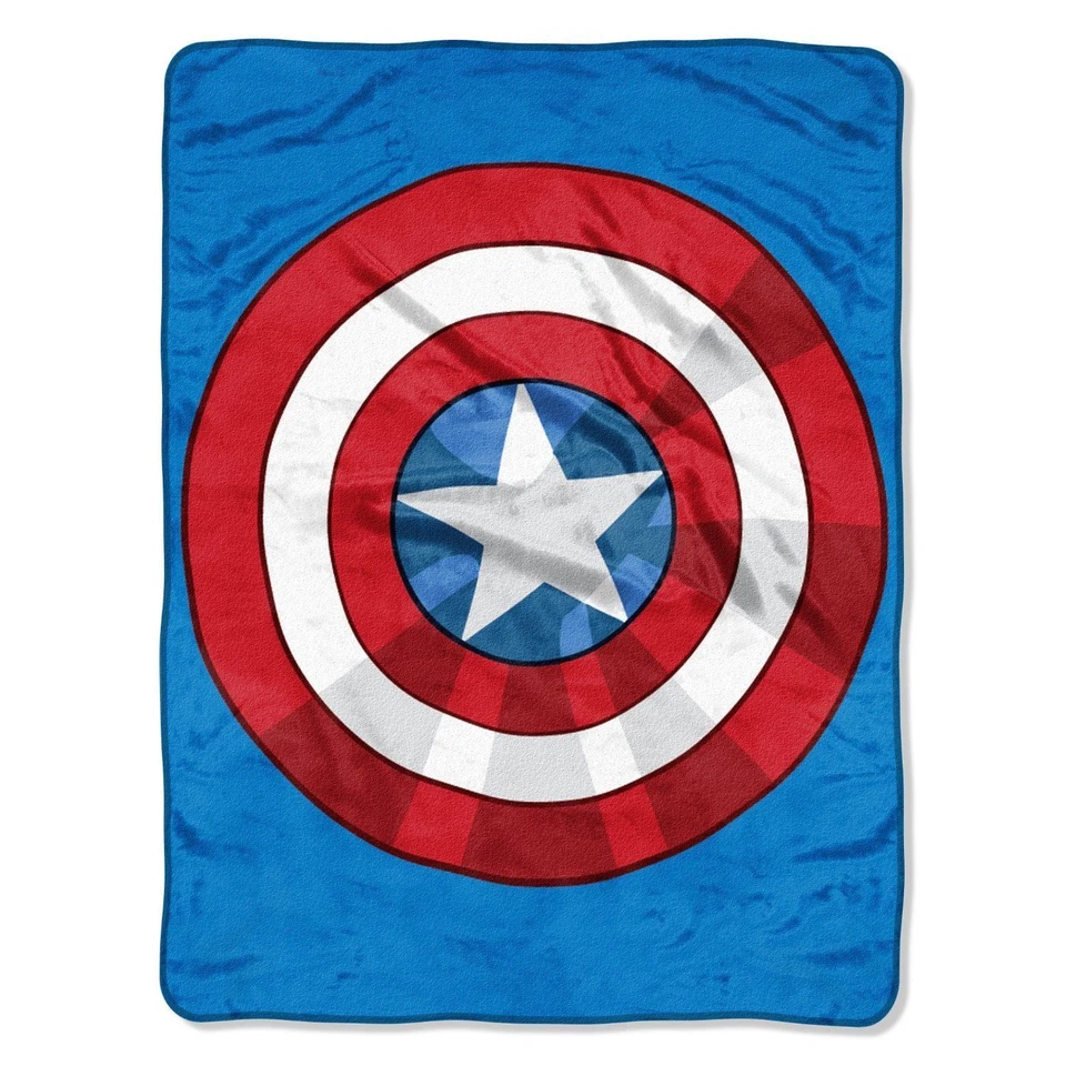 Micro Raschel Throw - Marvel El Escudo Capitán América 45x60" Manta de Peluche NUEVO Foto 1 de 1