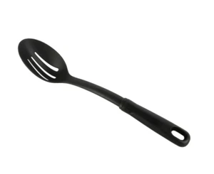 Mainstays Slotted Plastic Straining Spoon, Soft-Grip Black Handle, Nylon Head - Picture 1 of 3