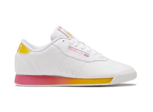 Zapato de estilo de vida sintético REEBOK HP7571 PRINCESS Wmn's (mediano) blanco/rosa/amarillo - Imagen 1 de 6