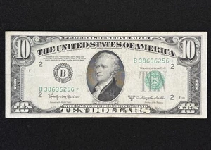 1950D $10 Federal Reserve Note Ten Dollar Star New York FR 2014-B* Currency - Picture 1 of 2