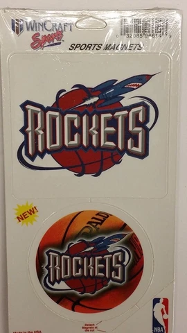 NBA Houston Rockets 2 Piece Die Cut Magnet Set, NEW Cover