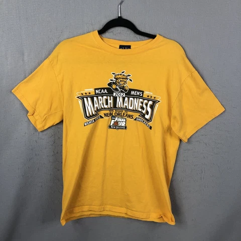 March Madness Shirt Mens Medium Yellow Final Four New Orleans 2014 Wichita Cover