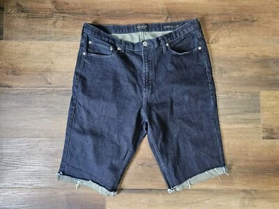 Pacsun Denim Mens Shorts Slim Tapered Comfort Stretch Dark Wash Blue 34 Cutoffs - Image 1 of 4