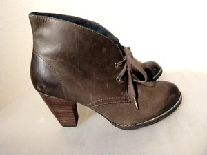 Indigo by Clarks Women Sz 6.5 M Brown Leather Casual Heel Ankle Boots Booties - Picture 1 of 8