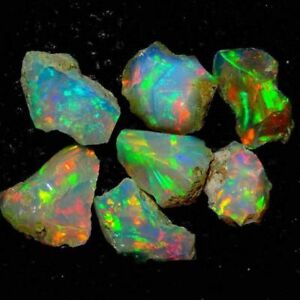 50.00Cts. 100% Natural Ethiopian Fire Welo Opal Play Of Color Rough Specimen Lot