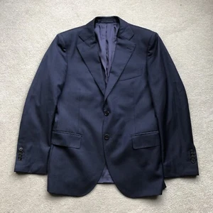 Suit Supply Vitale Barberis Canonico Mens Wool Striped Slim Blazer Blue Size 40S - Picture 1 of 20