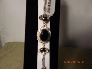 DISFRAZ PULSERA DE PIEDRA NEGRA ESTRÁS con CIERRE  - Imagen 1 de 4