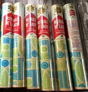 Vintage No Bugs M'lady Shelf Drawer Paper Liner Turquoise Green Mod 5 Rolls - Picture 1 of 5