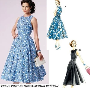 Vogue Vintage 1950's 1954 Back Wrap Dress Retro Sewing Pattern V8788 6-14/14-22 - Picture 1 of 10