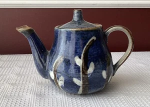 Vintage Chinese Ceramic Blue Teapot - Picture 1 of 9