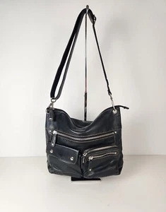 Fossil Black Pebbled Leather SUTTER Crossbody Bag Womens Purse Adjustable Strap - Picture 1 of 9
