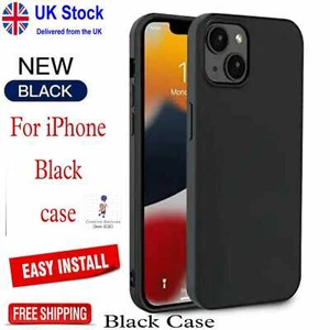 For iPhone 15 11 13 12 Pro Max 7 8 SE XS XR black IPhone Case 2023 Soft Silicon - Picture 1 of 3