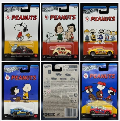 Hot Wheels ®SILVER SERIES PEANUTS 5 CAR SET OF 1:64 DIE-CAST  2024 - Image 1 of 4