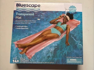 Bluescape 24x66x9 in. Inflatable Transparent Mat Pink with Pillow 5ft 6in Long - Picture 1 of 8