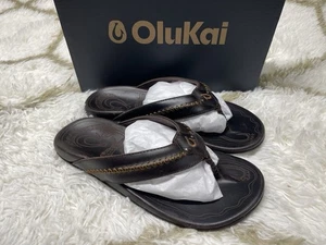 Sandalias OluKai Para Hombre Talla 9 Mea Ola Cuero Playa Exterior - Java Oscuro Nuevas En Caja - Imagen 1 de 16