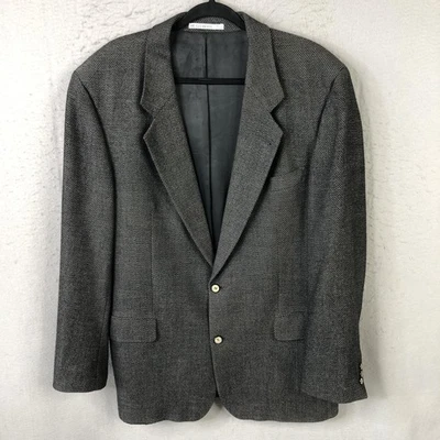 Hugo Boss Blazer Mens Extra Large Gray Wool Herringbone Sport Coat Suit Jacket - Image 1 of 4