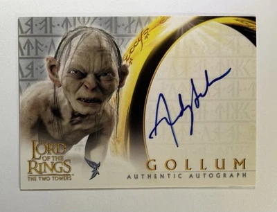 Topps Lord of the Ring Two Towers Autograph Auto Andy Serkis Gollum 2002 TTT - Image 1 of 2