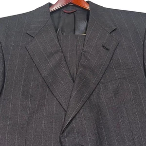 Hart Schaffner Marx Suit Mens 40R Jacket Pinstripe Charcoal Wool Pants 34X32 - Picture 1 of 9