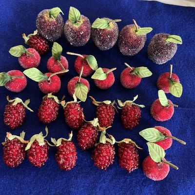 Lote De 29 De Colección Imitación Fruta Cuentas Azúcar Esmerilado Manzana Frambuesa Cereza Foto 1 de 4