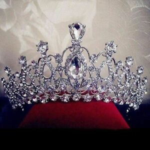 Crystal Tiara Hair Rhinestone Bridal Queen Crown Pageants Headband Wedding Bride