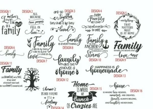 Citazioni famiglia adesivi divertenti decalcomanie piastrelle da parete cucina porta casa 16 disegni KQ 1 - Foto 1 di 28