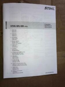 029, 039 Stihl Chainsaw Illustrated Parts List Diagram Manual