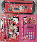 Lot de 3 articles Betty Boop : calculatrice, ensemble fixe, étui à crayon neuf dans son emballage