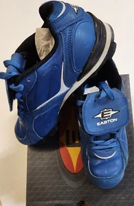 Boys Easton Pepper Low Baseball Shoes Cleats 5 Youth Blue Good Clean Condition - Picture 1 of 6
