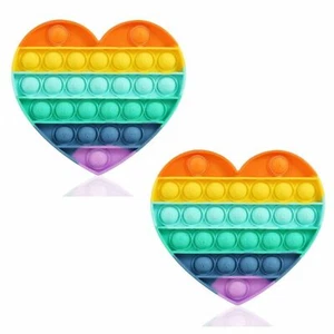 Paquete de 2 calmante sensorial para burbujas push pop corazón - Imagen 1 de 1