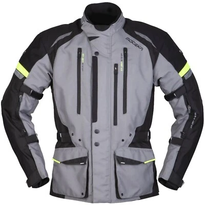 Modeka Striker 2 Herren Motorrad Jacke wasserdicht Textil Touring grau-schwarz - Bild 1 von 4