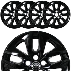 4 fit Toyota Sienna LE XLE 2021-2025 Black 17" Wheel Skins Rim Covers Hub Caps - Picture 1 of 11