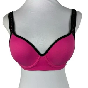 Maidenform Padded Push-Up Underwire Bra Women's 34C Dark Pink Black Trim - Picture 1 of 8