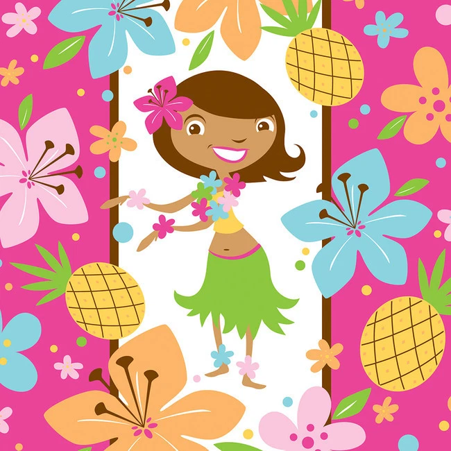 Pink Luau Fun Luncheon Napkins - Birthday Party Supplies - Image 1 of 1