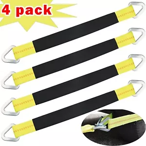4Pcs Axle Straps Car Hauler Trailer Auto Truck Tie Down Wheel Strap Tow - Picture 1 of 28
