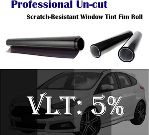 MKBROTHER dark 5% VLT 24" in x 10' Ft (120in) Heat & UV Block Professional Tint - Picture 1 of 8