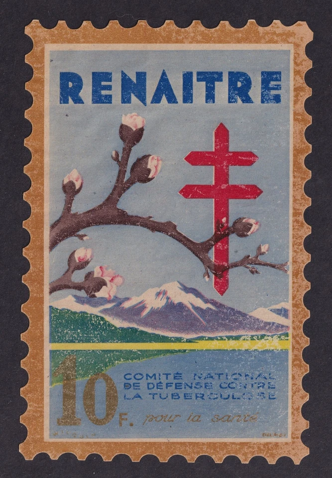 FRANCE 1946 Anti-Tuberculosis Renaitre 10f Vignette Label Unused - Image 1 of 1