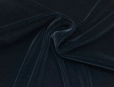 DESIGNER PLUSH MOHAIR MIDNIGHT BLUE VELVET FURNITURE FABRIC BY THE YARD 55"W - Image 1 of 4