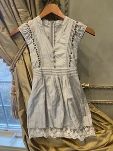 Miss Me Girls Silver/Gray Sleeveless Dress With Lacs Trim Size Medium EUC - Picture 1 of 9